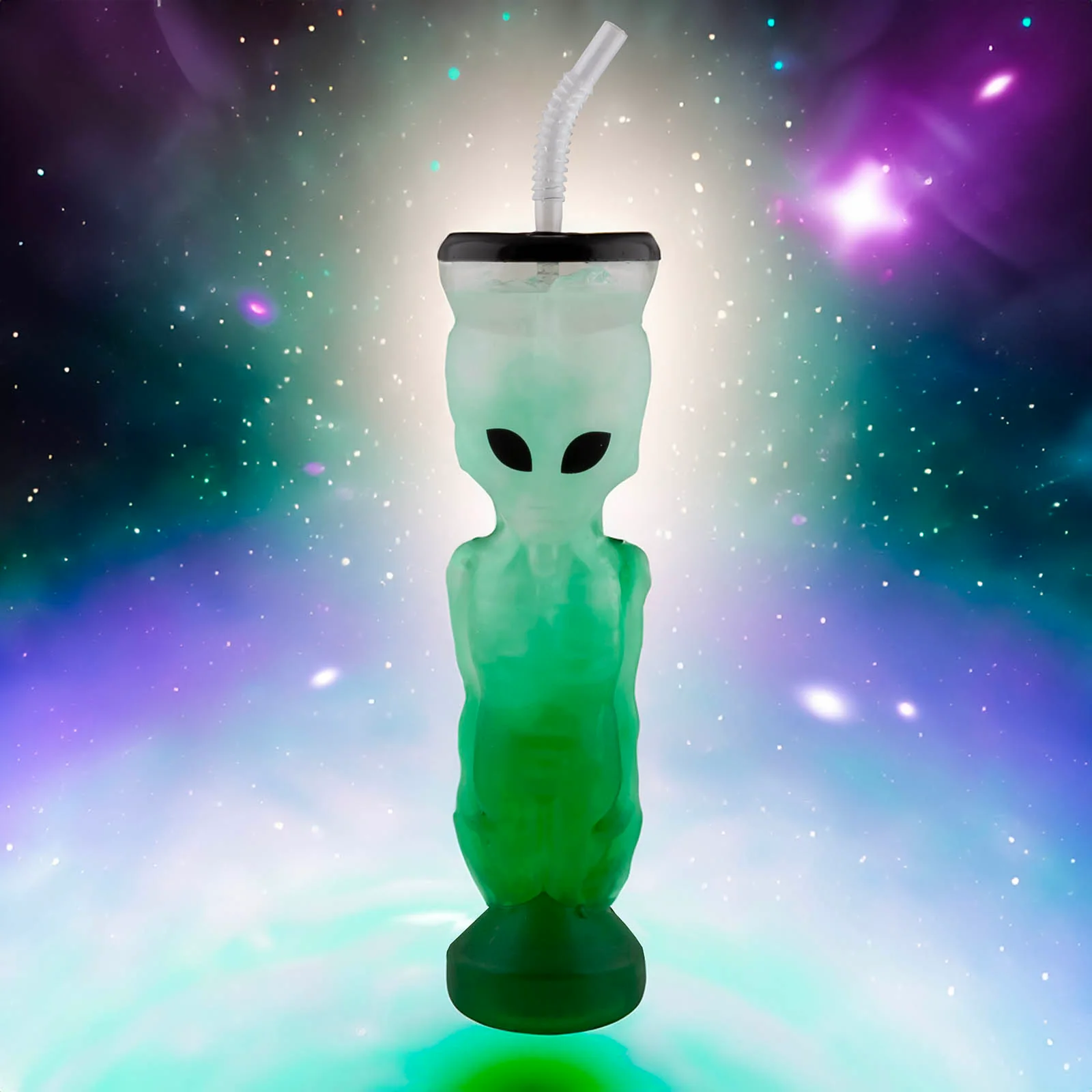 BarConic® Alien Party Yard Cup w/ Lid and Straw - 27 ounce - Image 2