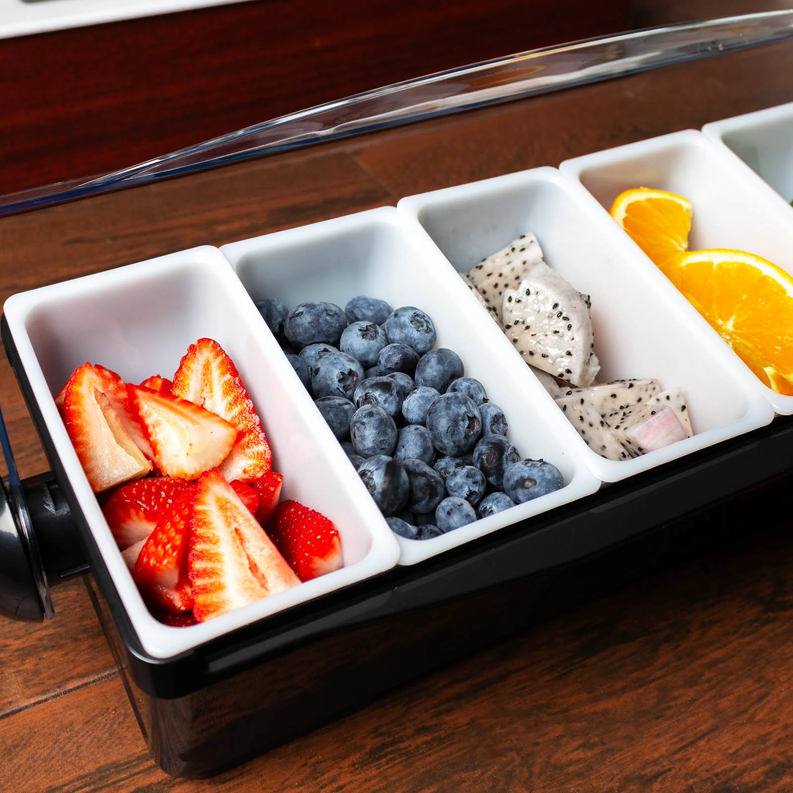 BarConic® Black Condiment Holder w/ 6 Pint Inserts & Ice compartment - Image 3