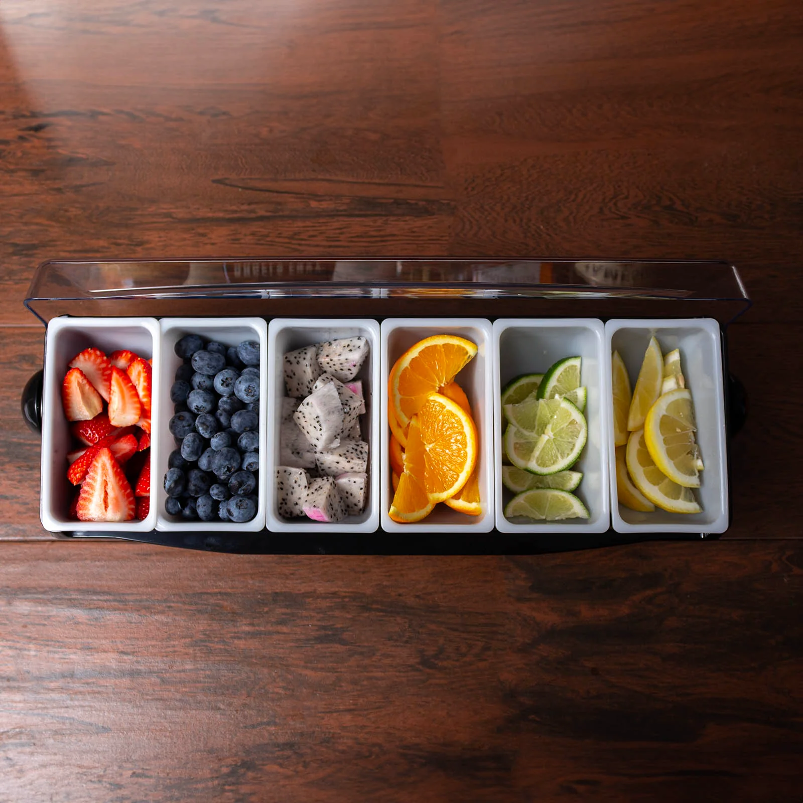 BarConic® Black Condiment Holder w/ 6 Pint Inserts & Ice compartment - Image 5