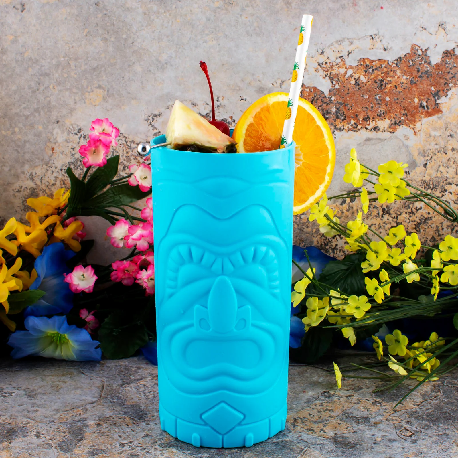 BarConic® Blue Plastic Tiki Cup - Extra Large - 26oz - Image 4