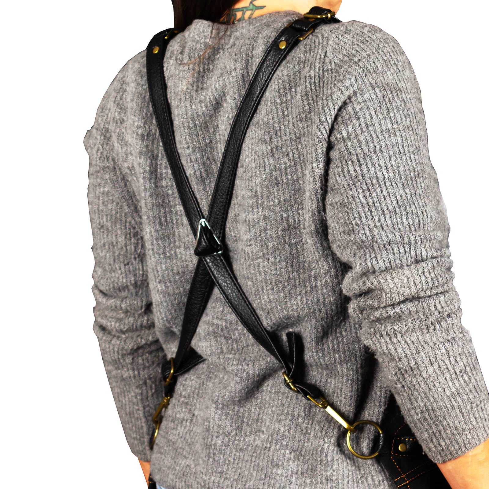 BarConic® Cross-Back Apron with Leather Straps - Image 3