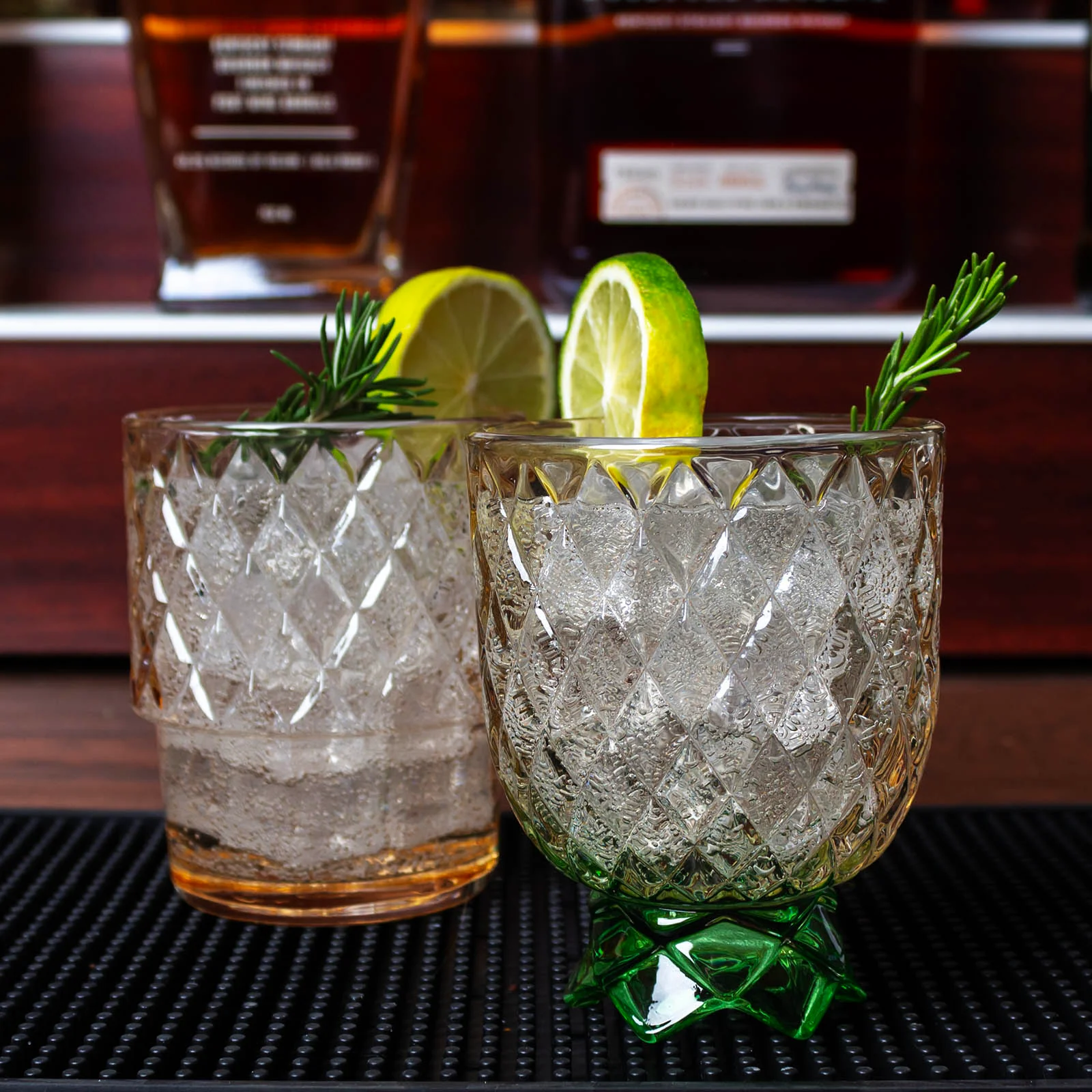 BarConic® Diamond Pattern Stackable Pineapple Glasses - 4 Sets - Image 3