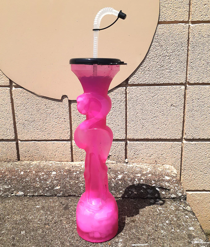 BarConic® Flamingo Party Yard w/Lid & Straw - 48 ounce - Image 2