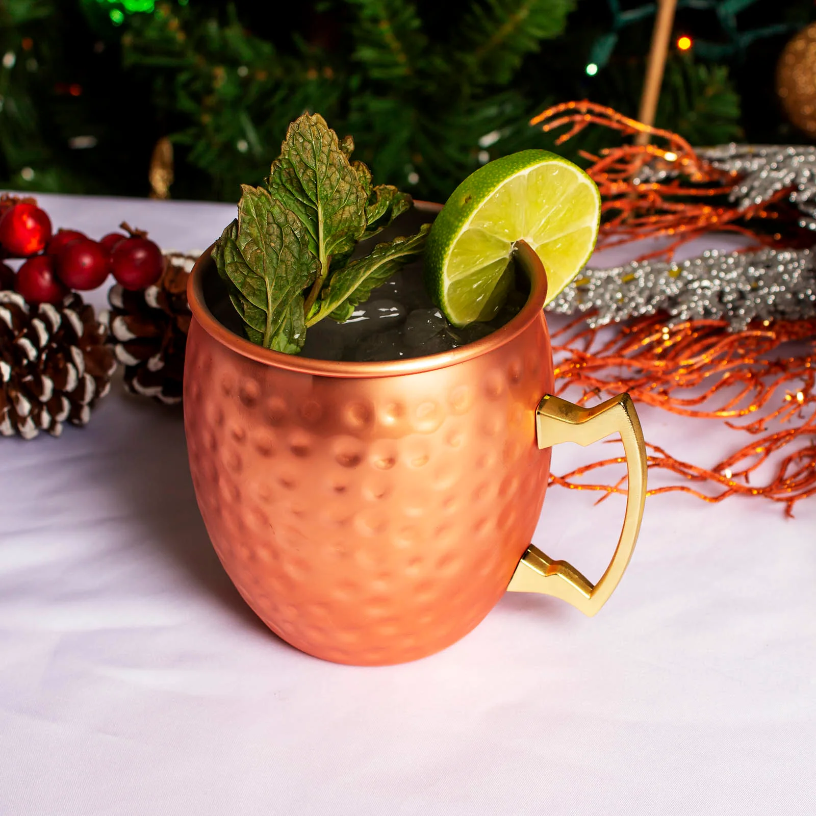 BarConic® Hammered Moscow Mule Mug - 18 ounce - Copper Plated - Image 3
