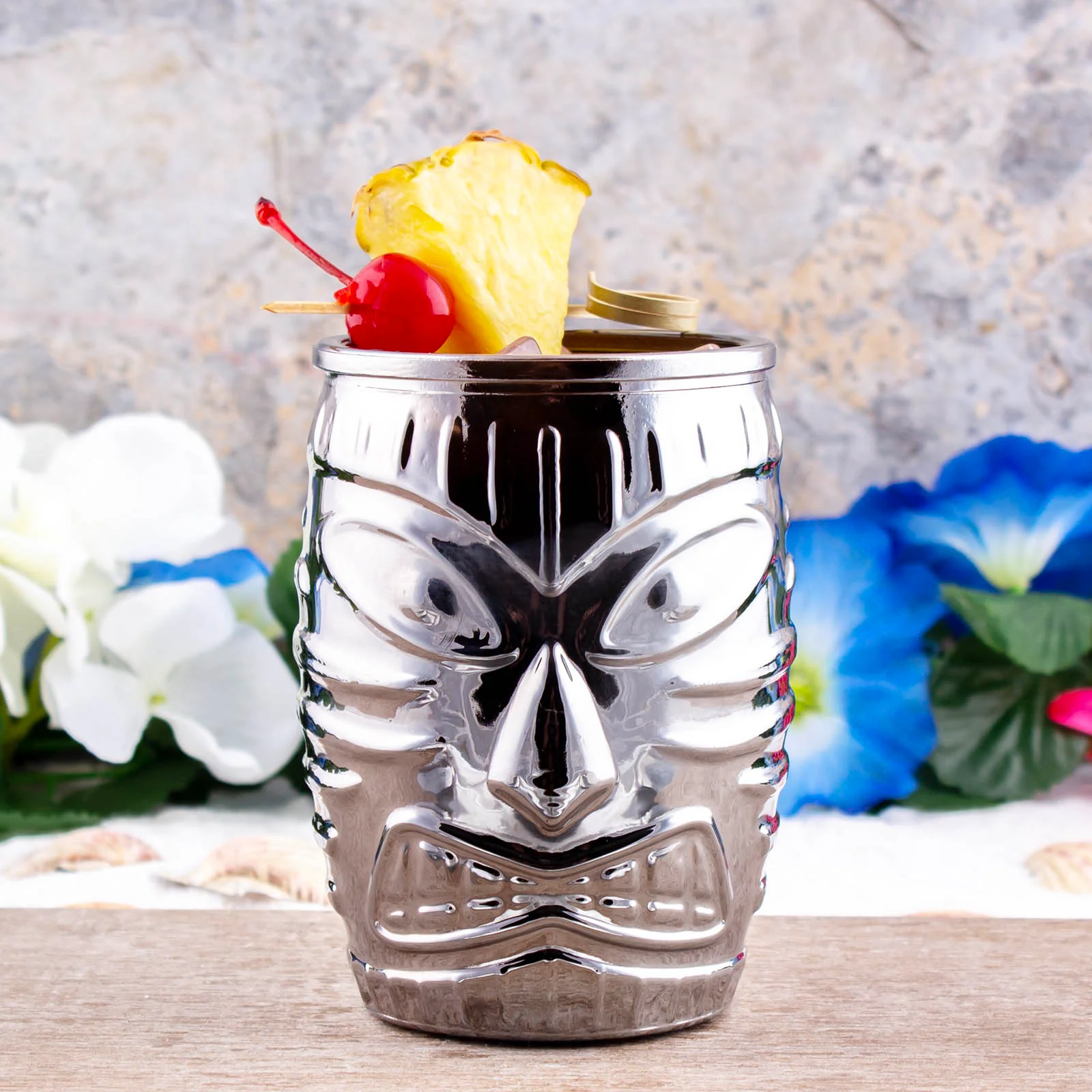 BarConic® Old Fashioned Tiki Tumbler - Silver Plated - Image 2