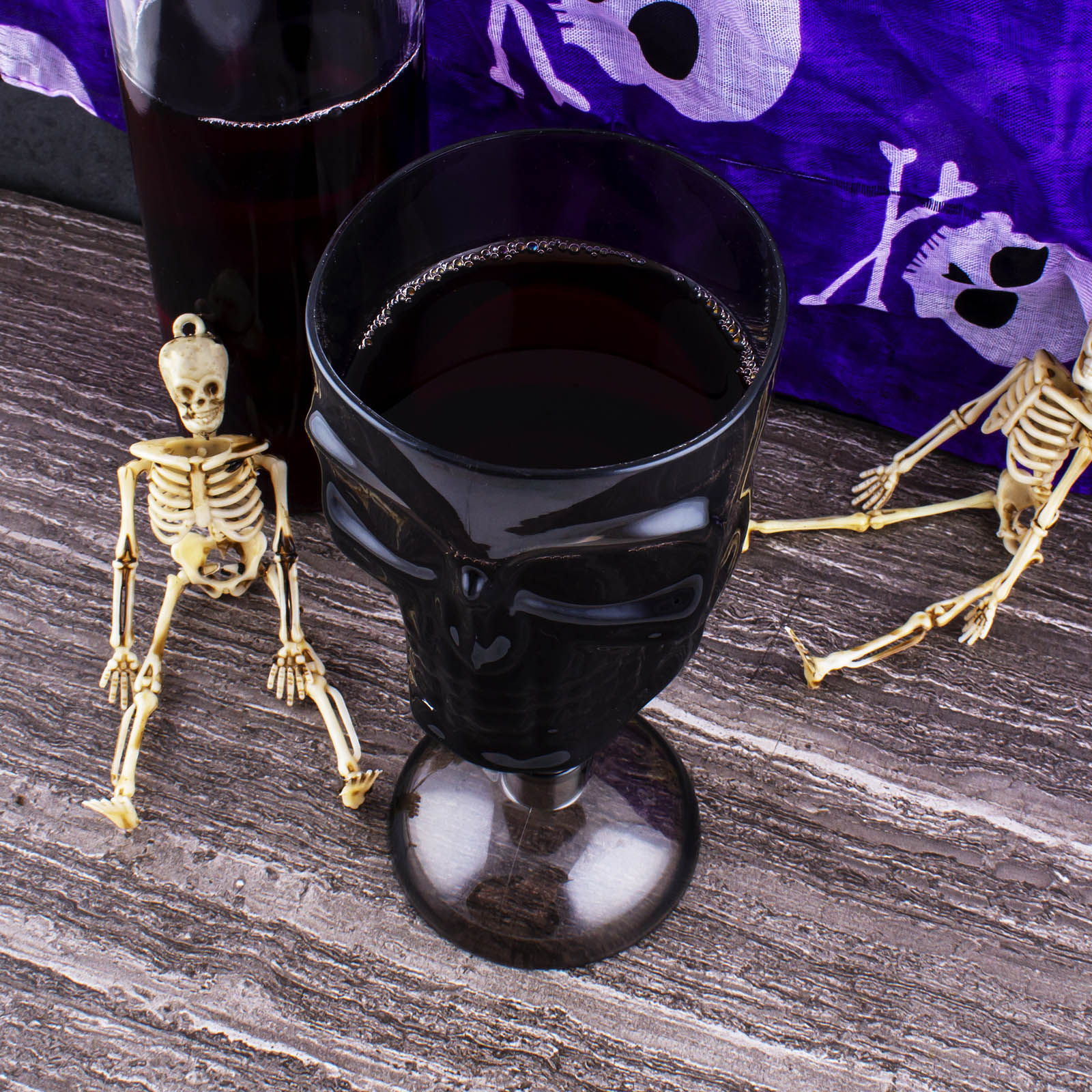 BarConic® Plastic Stemmed Skull Cup - 12 ounce - Smoke - Image 5