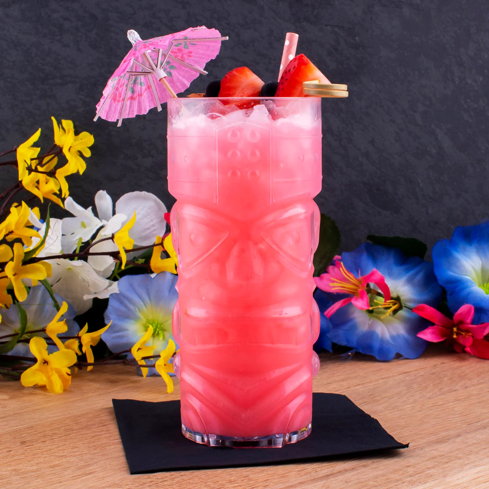BarConic® Plastic Tiki Cup - Clear - 15 ounce - Image 2