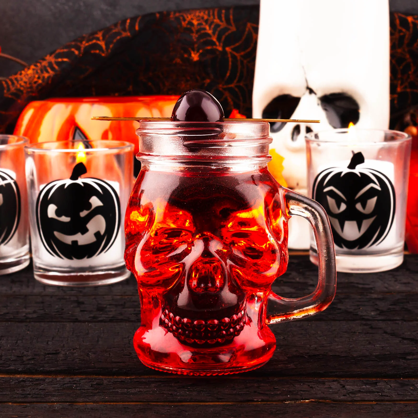 BarConic® Skull Mason Jar w/handle - 4 ounce - Image 2