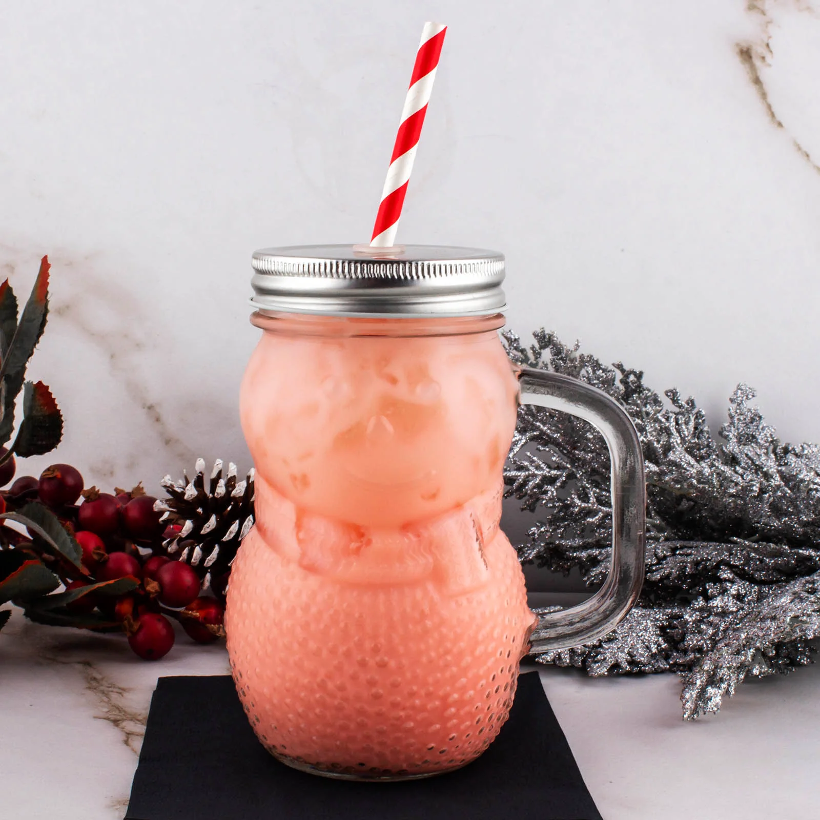 BarConic® Snowman Mason Jar with Handle - 16oz - Image 3