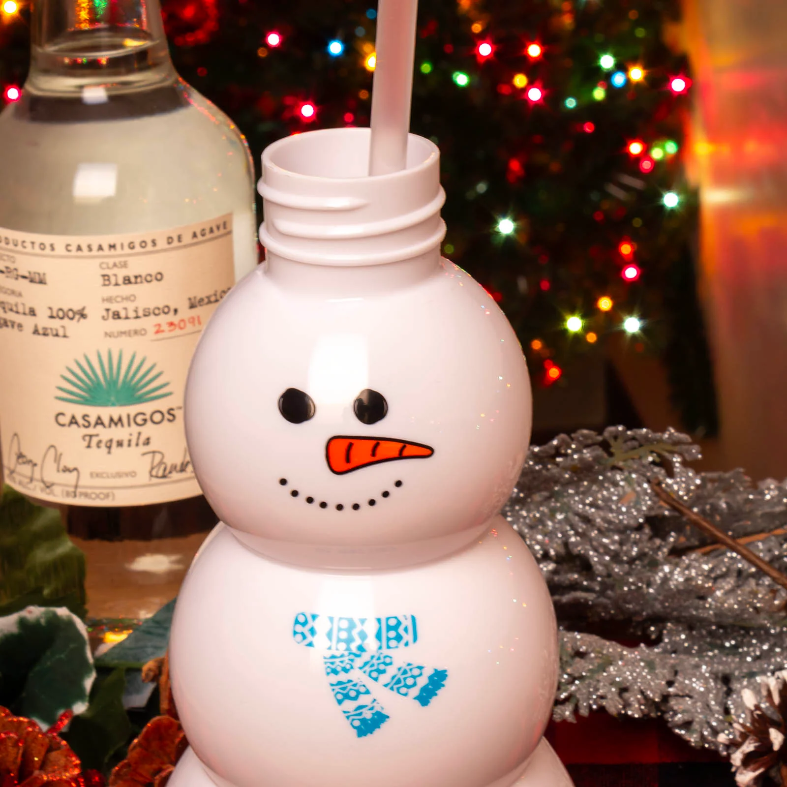 BarConic® Snowman Party Yard with lid & straw - 34oz - Image 3