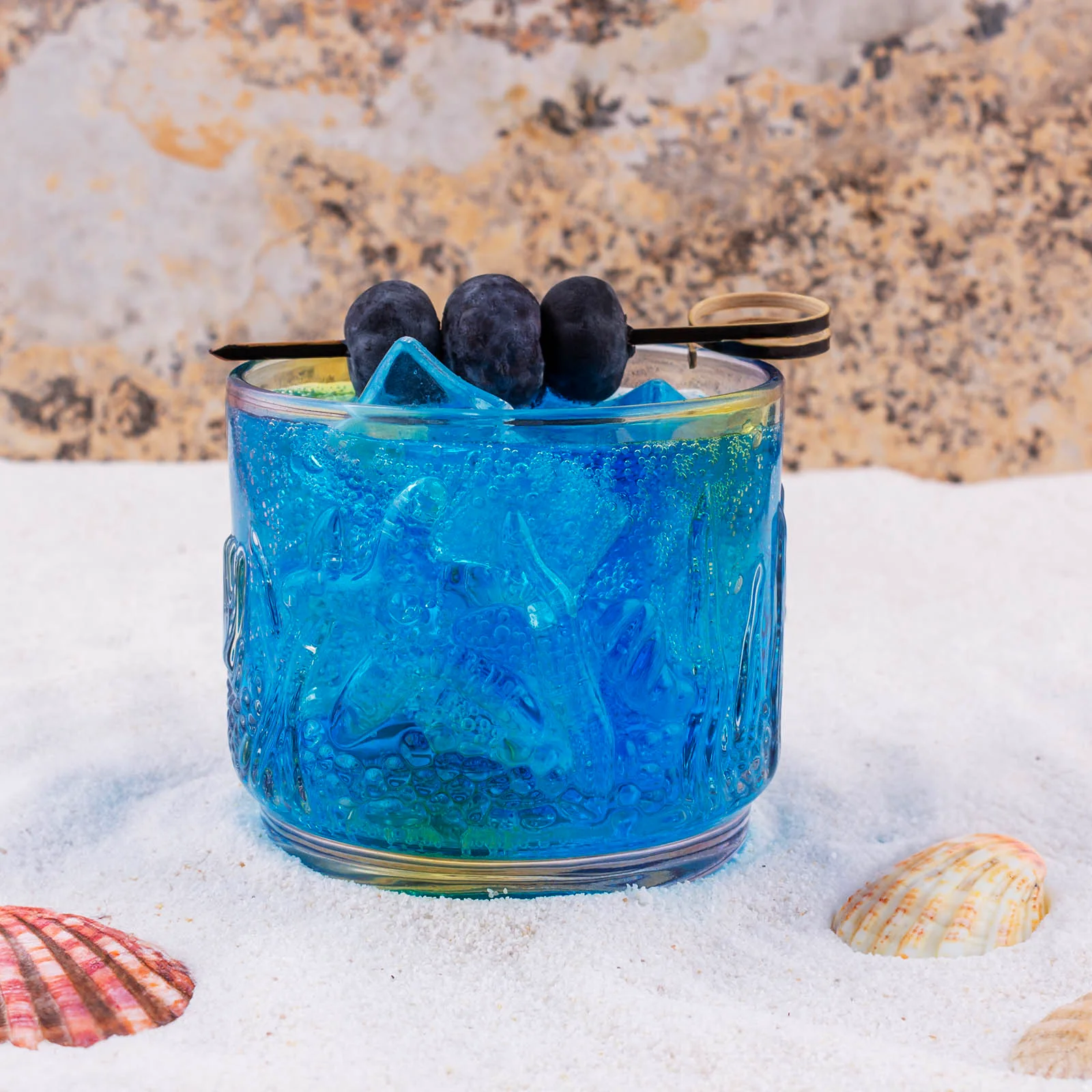BarConic® Stackable Rocks Glass - Ocean Design - 7.5oz - Image 2
