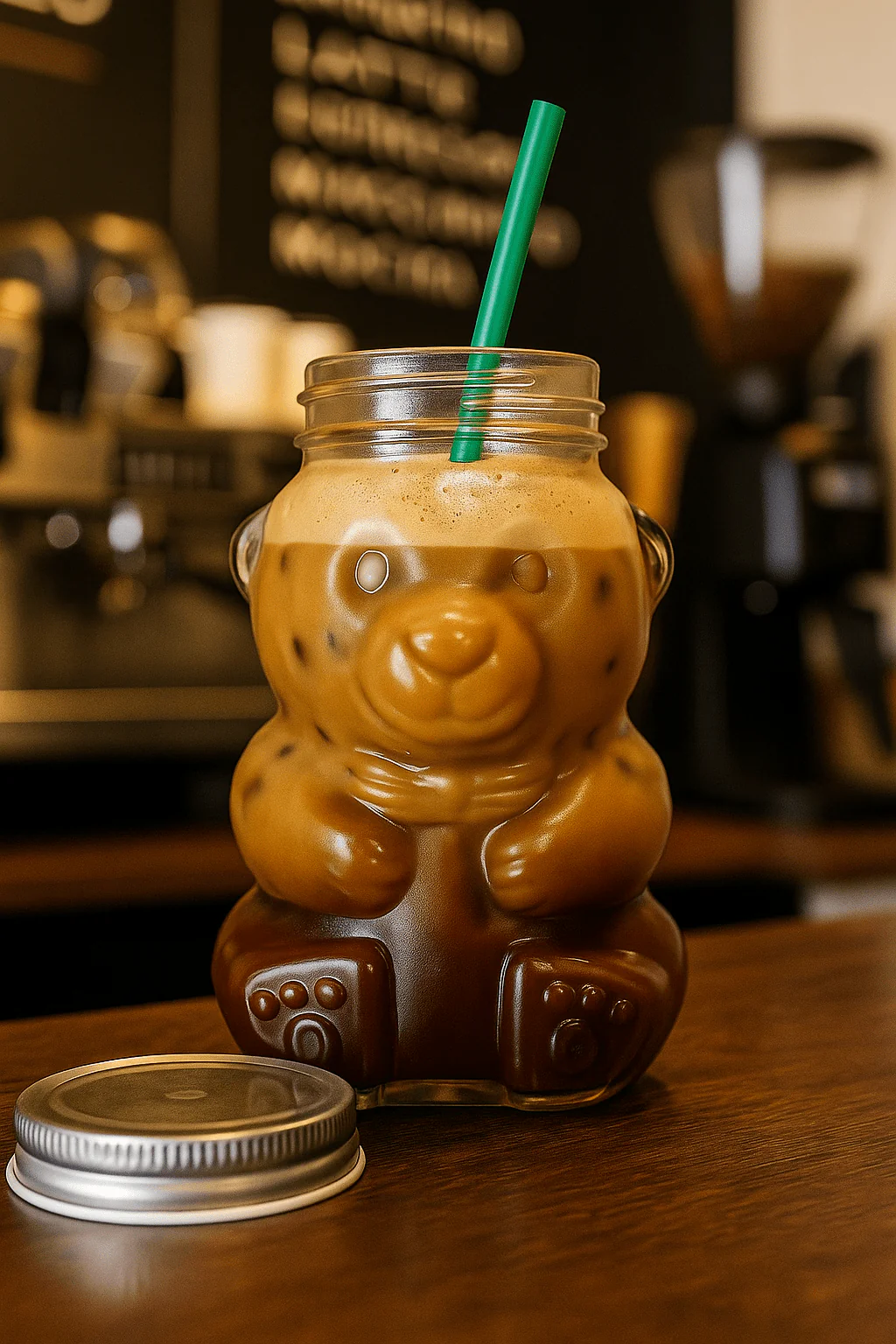 BarConic® Teddy Bear Mason Jar w/ Metal Lid - Image 5