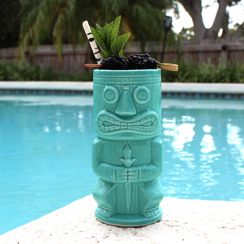 BarConic® Tiki - Teal Stone God - 15 ounce - Image 2