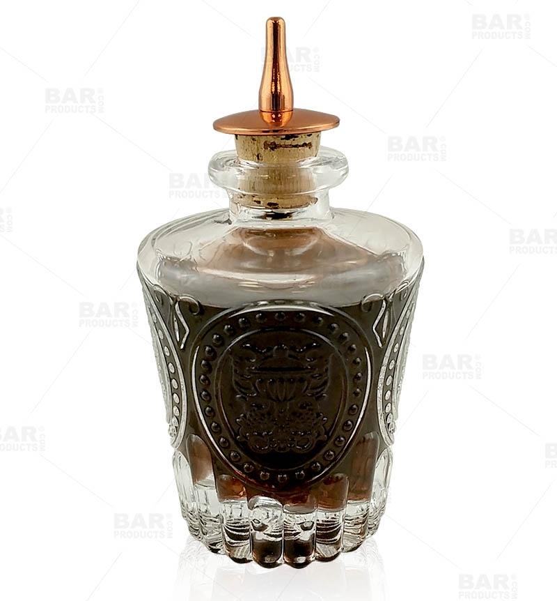 BarConic® Antique Bitters Bottle 4 ounce - Copper Plated Dasher Cork - Image 4