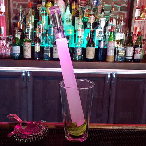 BarConic® Multicolor LED Light Up Acrylic Muddler - Clear - 12" - Image 8