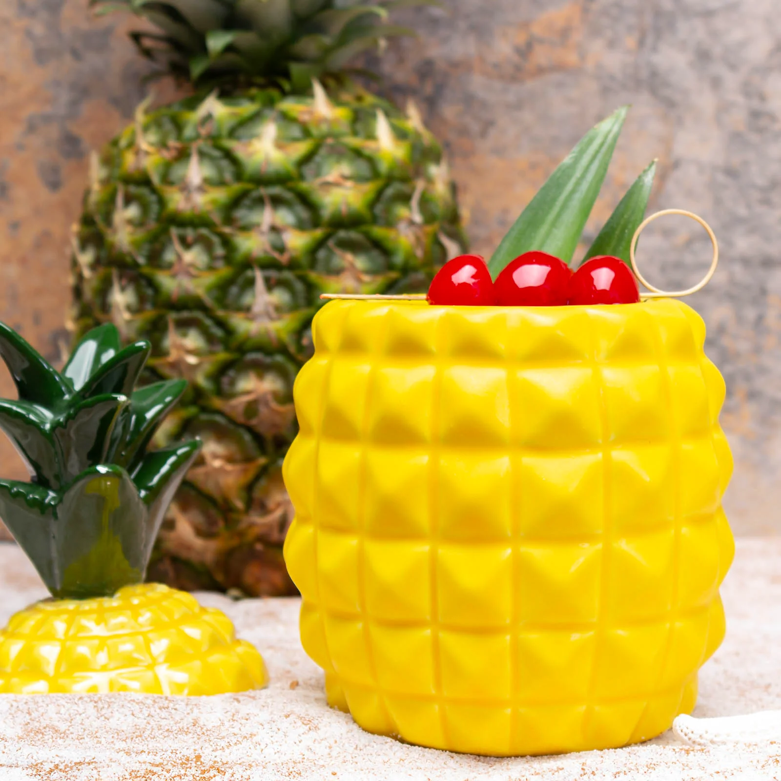 BarConic® Ceramic Pineapple Tiki Mug with Lid - 20oz - Image 7