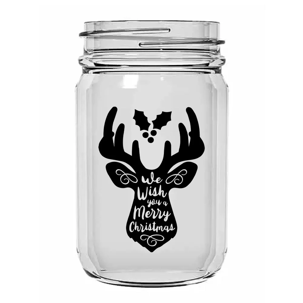 BarConic Christmas Collection - Mason Jar Glassware- 12 ounce - Several Design Options - Image 7