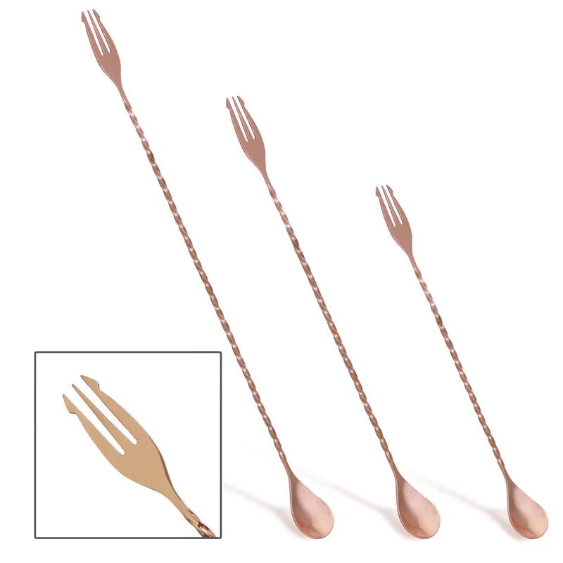 BarConic® Copper Bar Spoons - Trident /Fork Tip - Three Lengths Available