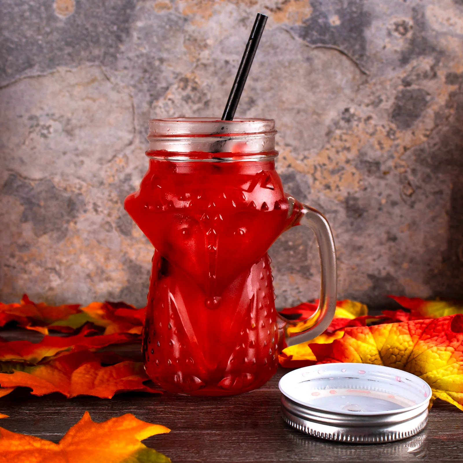 BarConic® Fox Mason Jar w/ Handle - 16oz - Image 2
