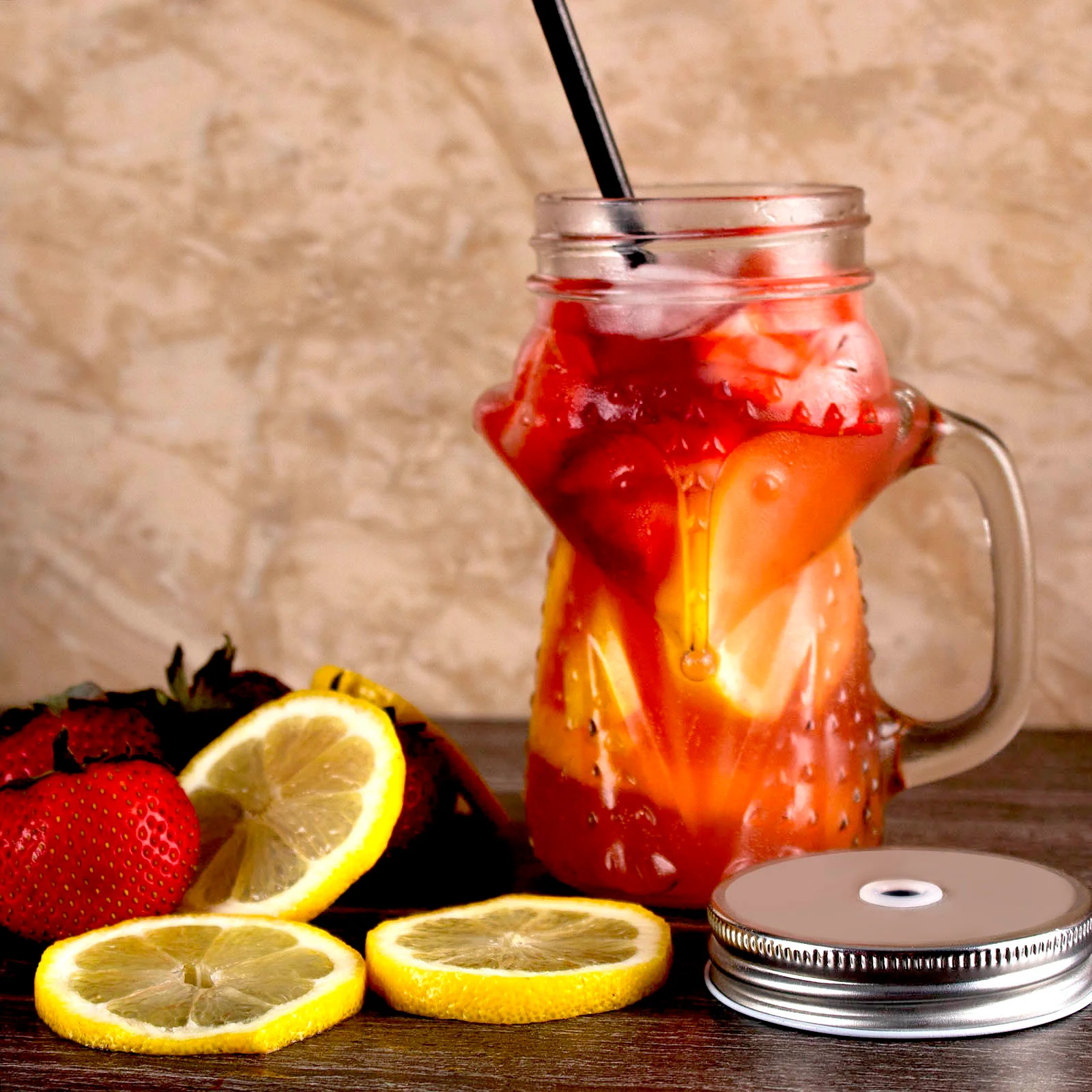 BarConic® Fox Mason Jar w/ Handle - 16oz - Image 3