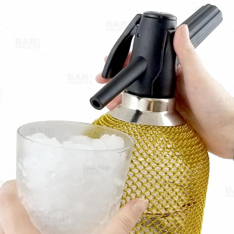 BarConic® Glass Soda Siphon w/SS Mesh Cover - 1 Liter - Image 5