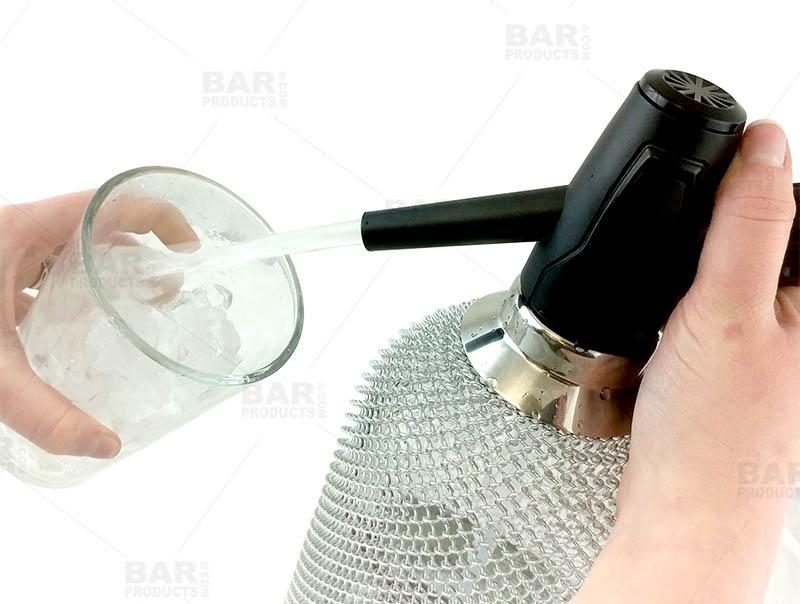 BarConic® Glass Soda Siphon w/SS Mesh Cover - 1 Liter - Image 7