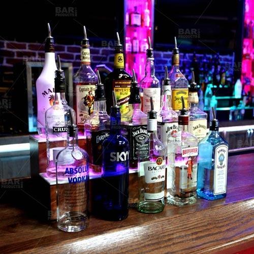 BarConic® LED Liquor Bottle Display Shelf - 3 Steps - Wild Cherry - Several Lengths - Image 2