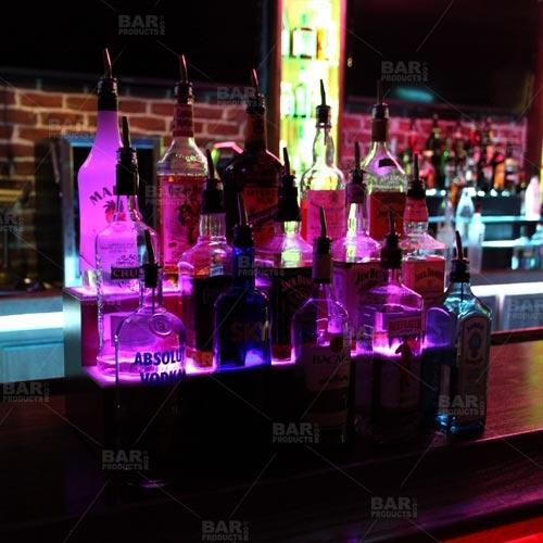 BarConic® LED Liquor Bottle Display Shelf - 4 Steps - Wild Cherry - Several Lengths - Image 3