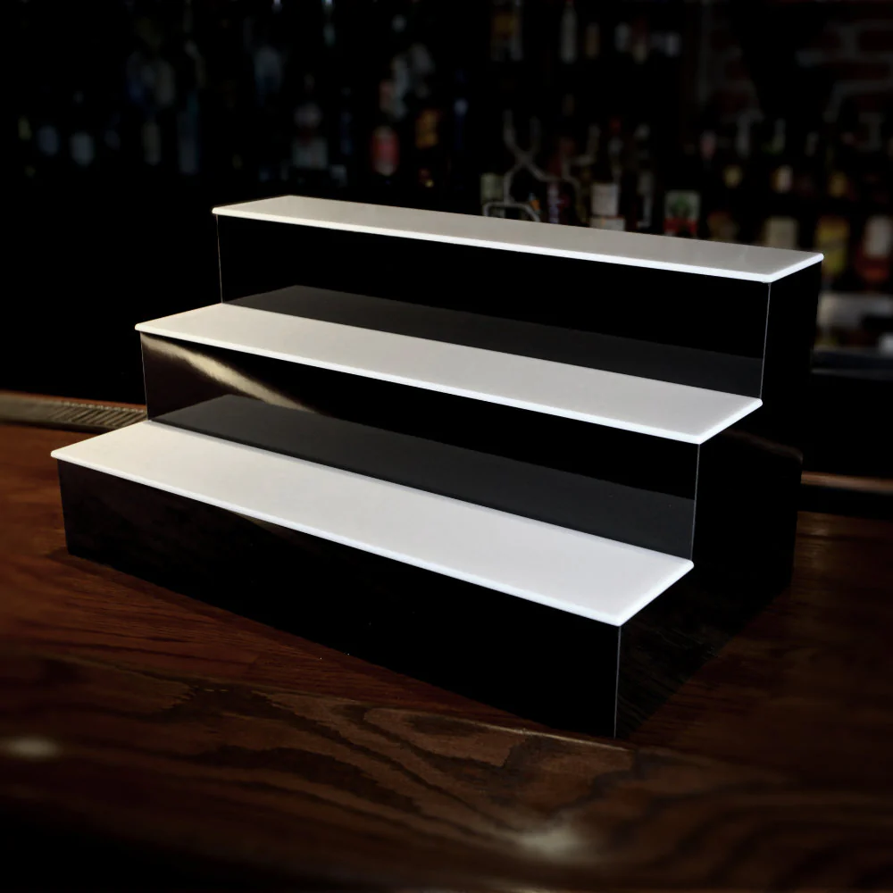 BarConic® LED Liquor Bottle Display Shelf - 3 Tier (Step) - Black - Multi-Colored Lights - Image 6