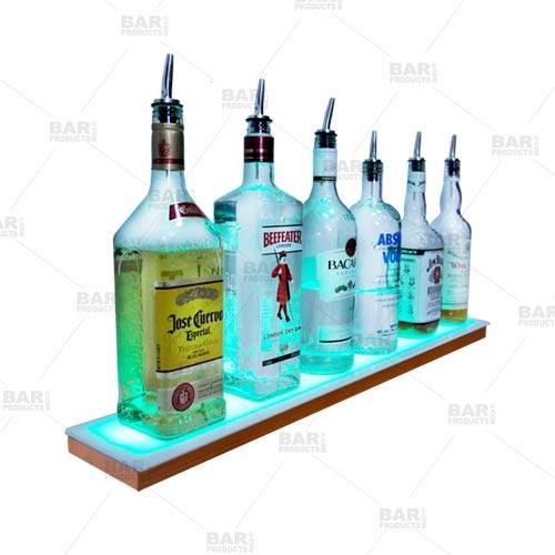 BarConic® LED Liquor Bottle Display Shelf - Low Profile - 1 Step - Wild Cherry - Several Lengths - Image 5