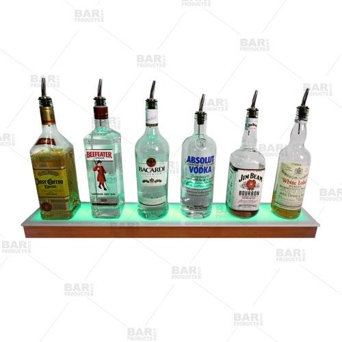 BarConic® LED Liquor Bottle Display Shelf - Low Profile - 1 Step - Wild Cherry - Several Lengths - Image 6