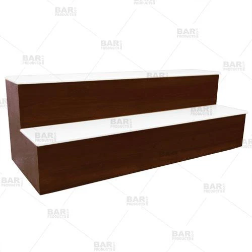 BarConic® LED Liquor Bottle Display Shelf - Mahogany 2 Steps - Several Lengths - Image 5