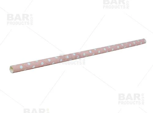 BarConic® Pink Dot Paper Straws - 100 pack - Image 5