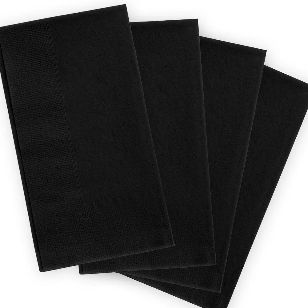 BarConic® 2-PLY Colored Paper Dinner Napkins – 15” x 17” Black – 100 Pack - Image 3