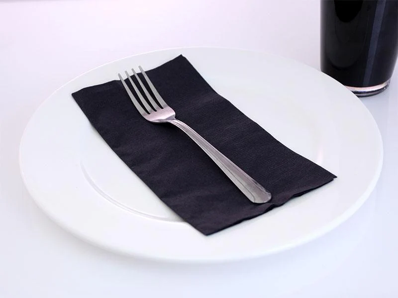 BarConic® 2-PLY Colored Paper Dinner Napkins – 15” x 17” Black – 100 Pack - Image 4