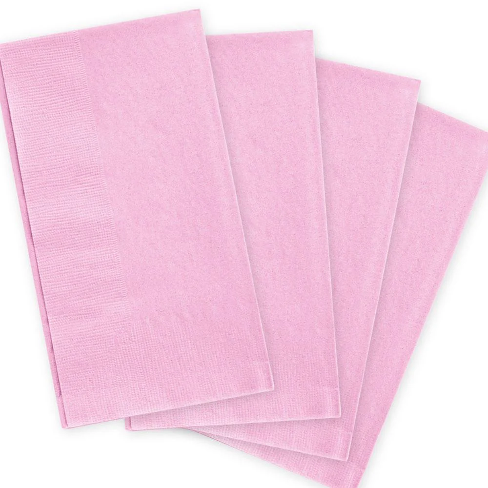 BarConic® 2-PLY Colored Paper Dinner Napkins – 15” x 17” Pink – 100 Pack - Image 3