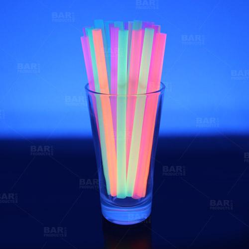 BarConic® Straws - 6 inch - Assorted Glow Neon - Image 2