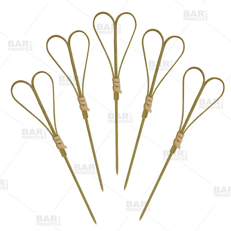 BarConic® Bamboo Cocktail Picks - Heart Shaped - (Pack of 100)