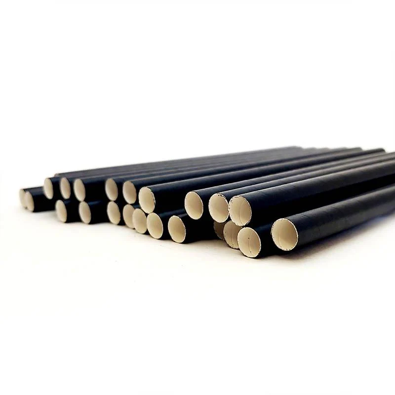 BarConic® "Eco-Friendly" Jumbo Paper Straws - 7 3/4" Solid Black - 100 pack - Image 5
