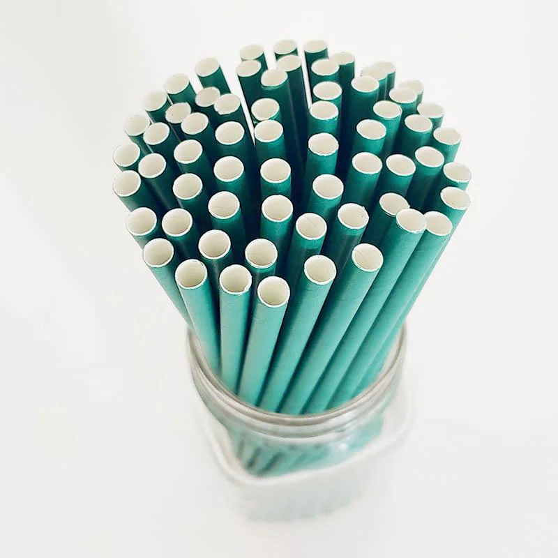 BarConic® "Eco-Friendly" Paper Straws - 7 3/4" Solid Green - 100 pack - Image 5