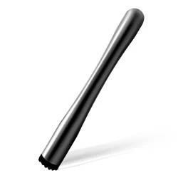 BarConic® Gun Metal Muddler - Slim with Black Tenderizer Head
