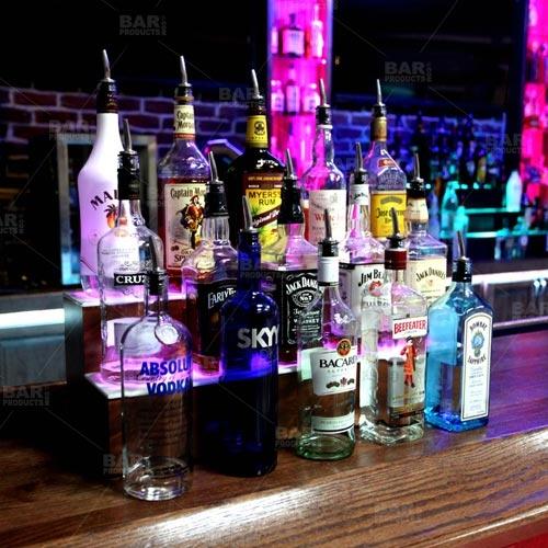 BarConic® LED Liquor Bottle Display Shelf - 3 Steps - Mahogany - Several Lengths - Image 3