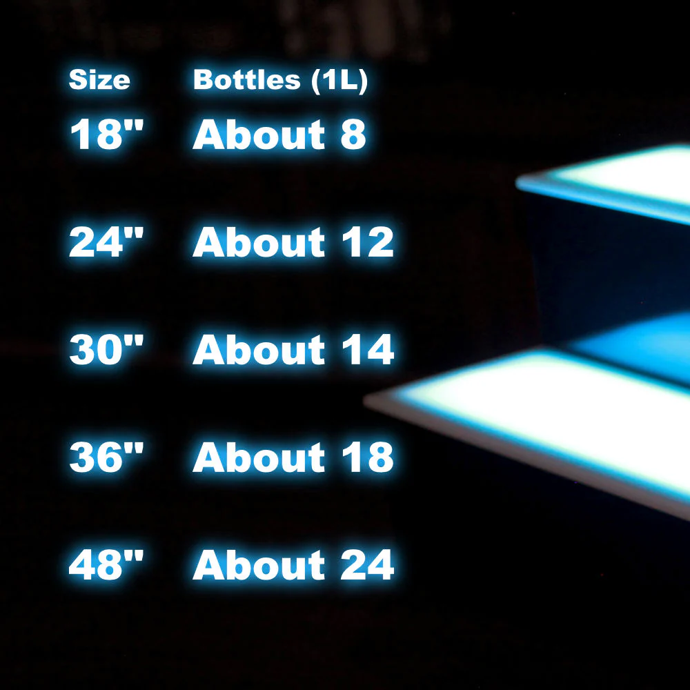 BarConic® LED Liquor Bottle Display Shelf - 2 Tier (Step) - Black - Multi-Colored Lights - Image 8