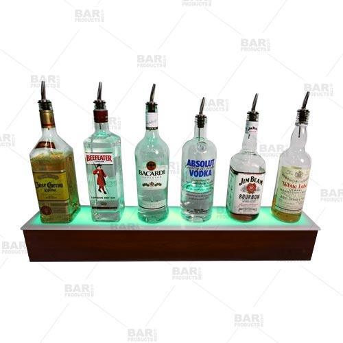 BarConic® LED Liquor Bottle Display Shelf - Mahogany 1 Step - Several Lengths - Image 5