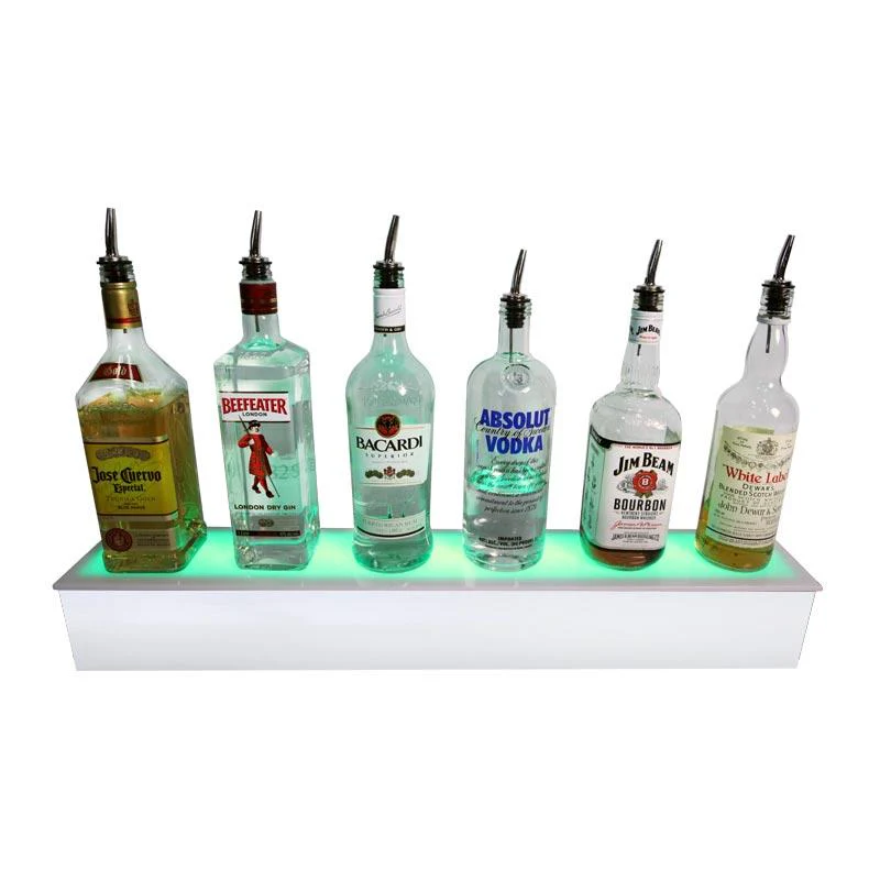 BarConic® LED Liquor Bottle Display Shelf - Polished Mirrored Metal 1 Step - Several Lengths - Image 5