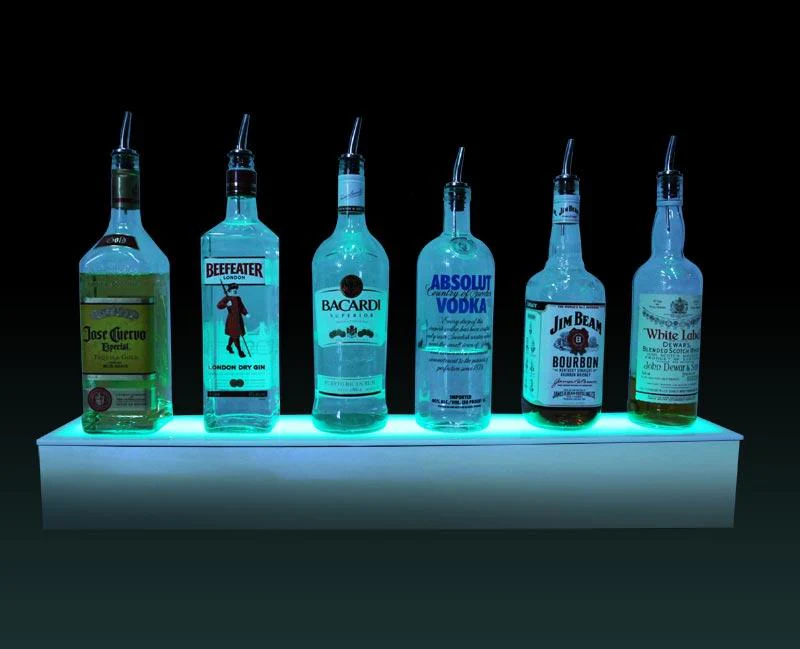 BarConic® LED Liquor Bottle Display Shelf - Polished Mirrored Metal 1 Step - Several Lengths - Image 7