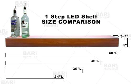 BarConic® LED Liquor Bottle Display Shelf - Wild Cherry 1 Step - Several Lengths - Image 8