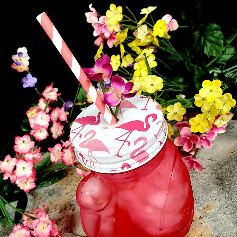 BarConic® 18 oz. - Pink Flamingo Mason Jar - Image 3