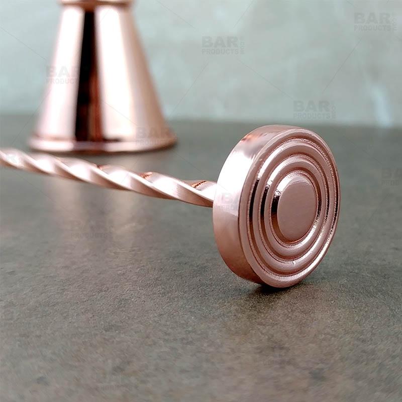 BarConic® Professional Grade - Copper Plated Bar Spoon w/ Muddler Tip - 40cm - Image 2