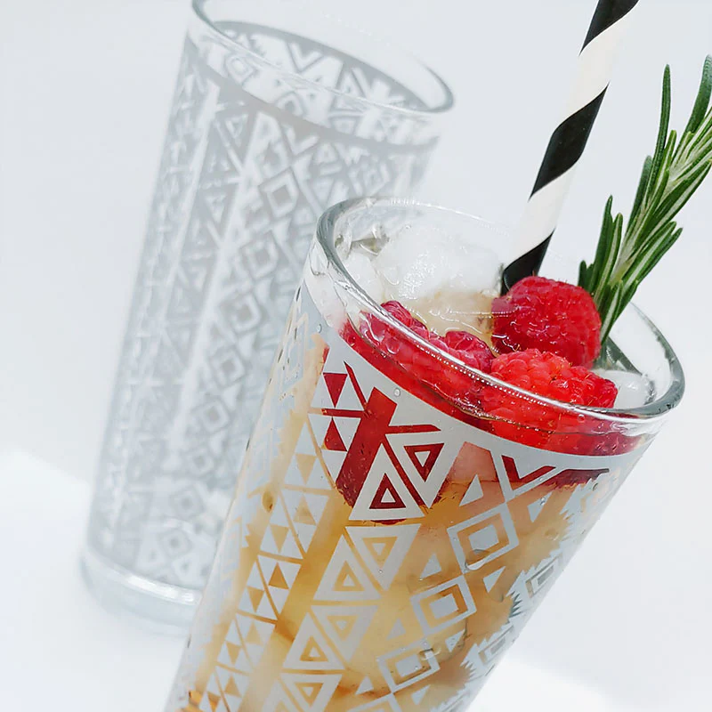 BarConic® Silver Aztec Highball Glass - 9.5oz - Image 4